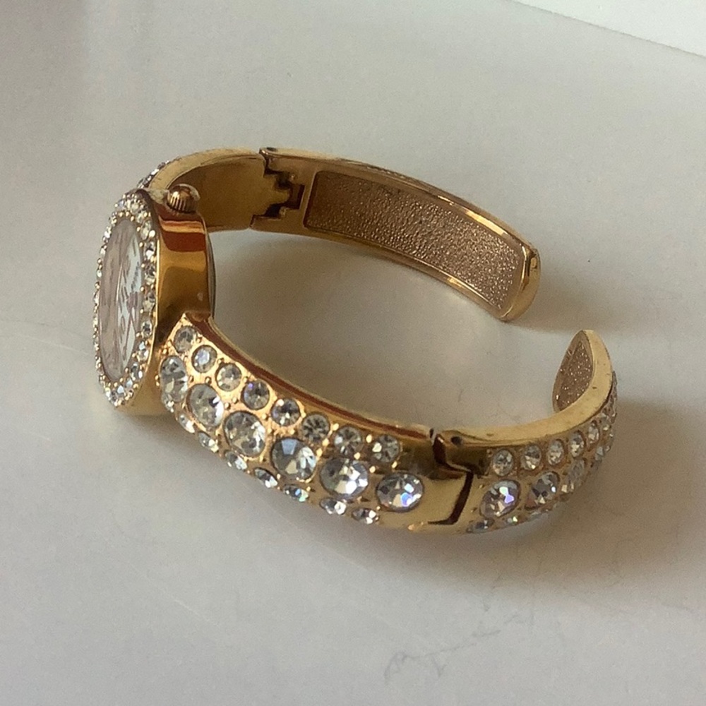 Joan Rivers Gold Crystal Bangle Watch - Picture 2 of 8